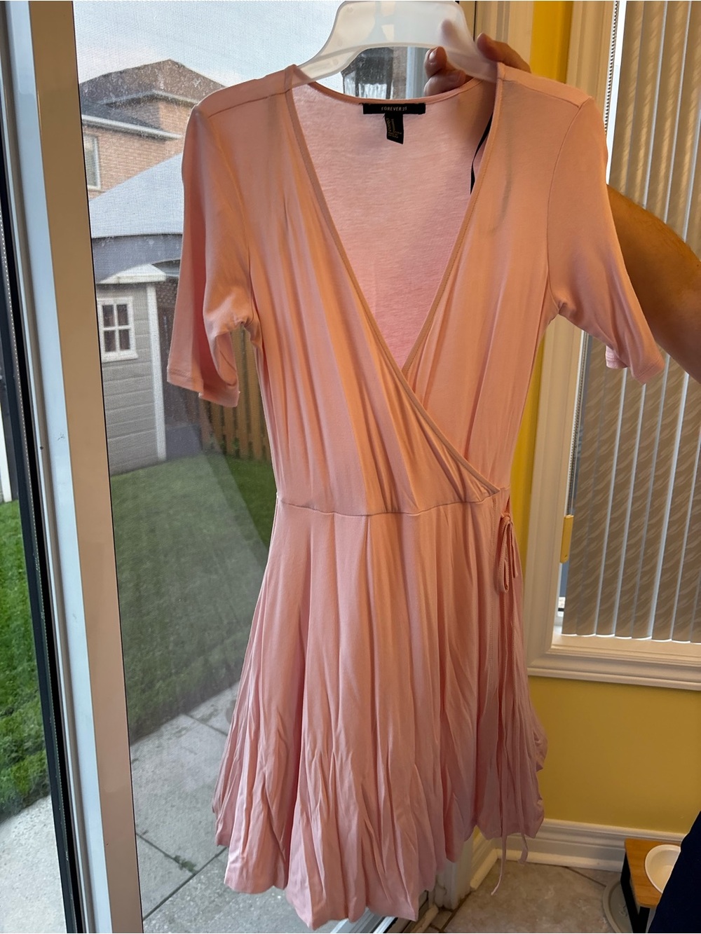 Forever 21 Blush Pink Wrap-Style Fit & Flare Dress